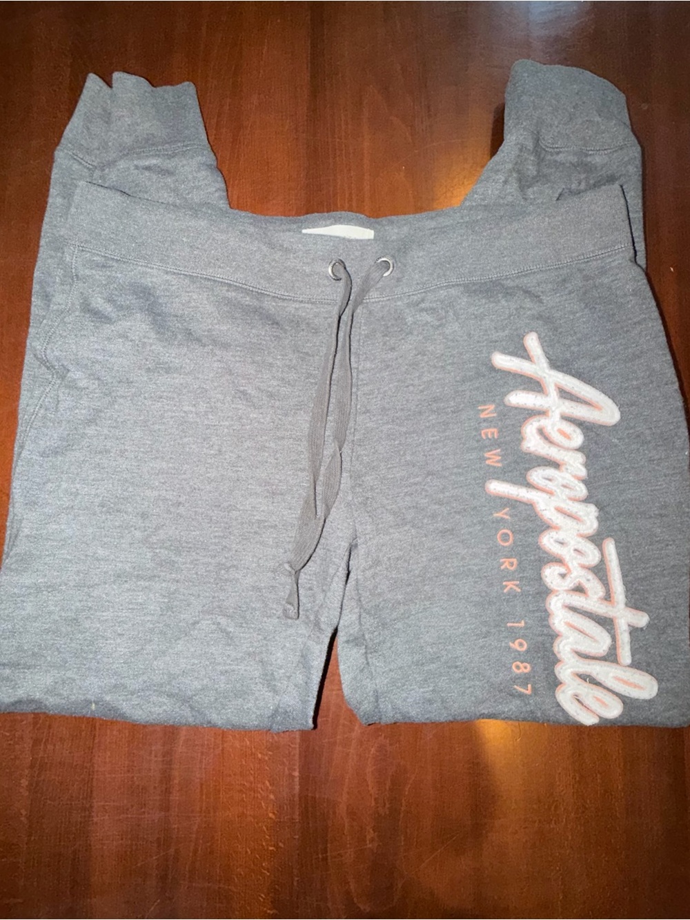 Aeropostale Gray Logo Sweatpants Joggers Size L